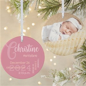 All About Baby Girl Personalized Ornament - 2 Sided Matte