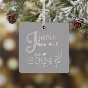 All About Baby Girl Personalized Metal Ornament