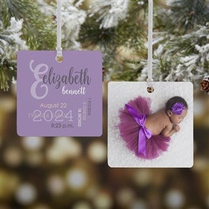 All About Baby Girl Personalized Metal Photo Ornament