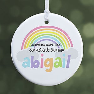 Rainbow Baby Personalized Ornament - 1 Sided Glossy