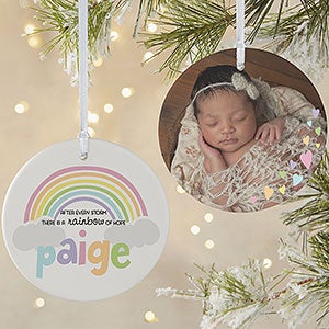 Rainbow Baby Personalized Ornament - 2 Sided Matte