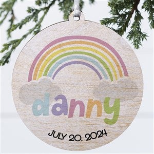 Rainbow Baby Personalized Wood Ornament
