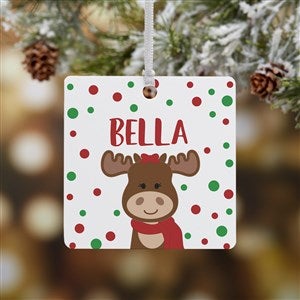 Christmas Moose Personalized Metal Ornament