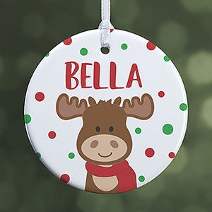 Christmas Moose Personalized Ornament- 2.85" Glossy - 1 Sided - #24931-1S