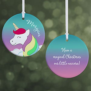 Unicorn Personalized Ornament - 1 Sided Glossy