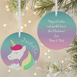 Unicorn Personalized Ornament - 2 Sided Matte