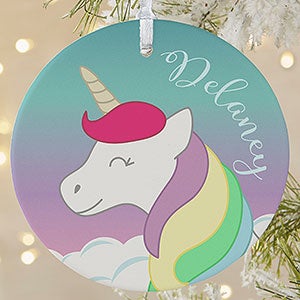 Unicorn Personalized Ornament - 1 Sided Matte