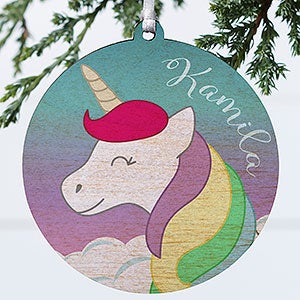 Unicorn Personalized Ornament- 3.75" Wood - 1 Sided - #24932-1W