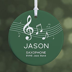 Music Personalized Ornament - 1 Sided Glossy