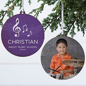 Music Personalized Ornament- 3.75" Wood - 2 Sided - #24934-2W