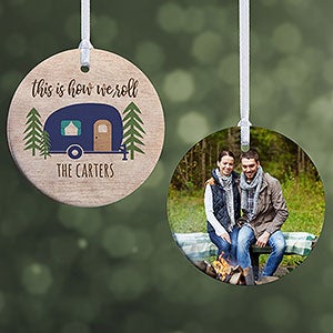 Happy Camper Personalized Ornament - 2 Sided Glossy