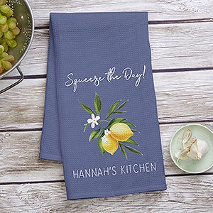 Lovely Lemons Personalized Waffle Weave Kitchen Towels