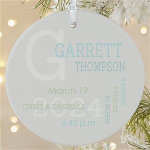 All About Baby Boy Personalized Ornament - 1 Sided Matte