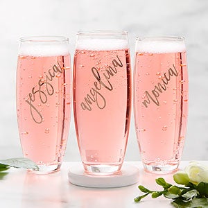Personalized Vinyl Stemless Rose Champagne Flute