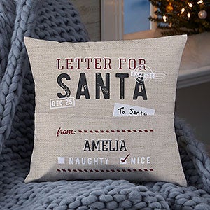 Letters For Santa Personalized 14-inch Pocket Pillow