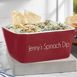 Personalized Small Classic Square Baking Dish- Red - #25036R-C