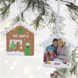Gingerbread House Personalized Photo Ornament - Glossy