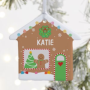 Gingerbread House Personalized Ornament - Glossy