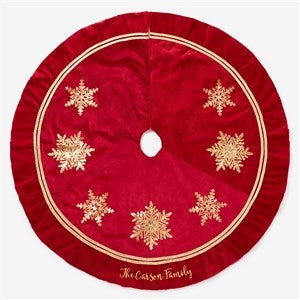 Glistening Snowflake Personalized Christmas Tree Skirt - #25087