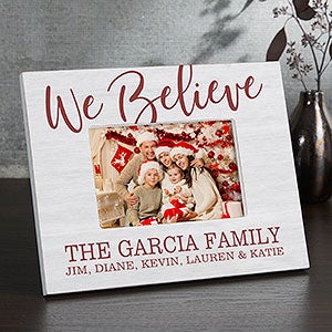 We Believe Personalized Christmas 4x6 Tabletop Frame - Horizontal