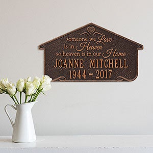 Heavenly Home Personalized Memorial Wall Plaque - Antique Copper