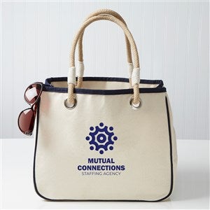 Embroidered Logo Canvas Rope Tote  - 25323