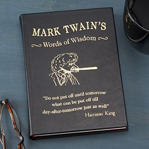 Mark Twain Words of Wisdom Personalized Leather Book