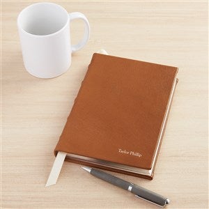 Premium Debossed Leather Journal - Tan