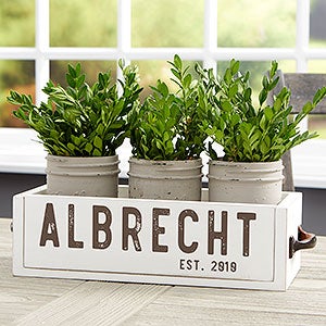 Rustic Name Personalized Wooden Box Centerpiece