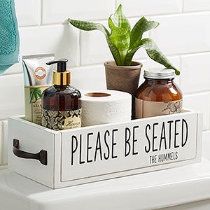 Bathroom Expressions Personalized Decorative Wood Storage Box - #25385