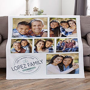Stamped Family Personalized 50x60 Sweatshirt Photo Blanket