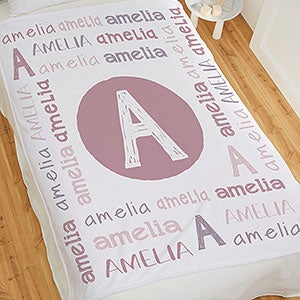 Youthful Name Personalized 50x60 Fleece Baby Blanket