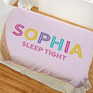Colorful Name Personalized 60x80 Sherpa Blanket for Kids