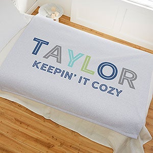 Colorful Name Personalized 50x60 Sweatshirt Blanket for Kids