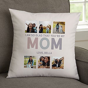 Glad You're Our Mom Personalized 14-inch Velvet Photo Pillow