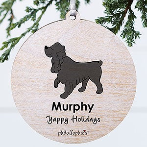 Cocker Spaniel philoSophie's Personalized Ornament - 1 Sided Wood