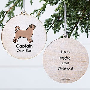 Puggle philoSophie's Personalized Ornament - 2 Sided Wood