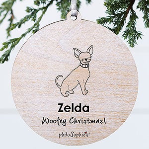 Chihuahua philoSophie's Personalized Ornament - 1 Sided Wood