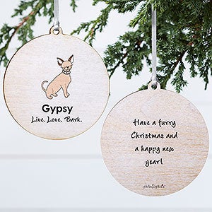 Chihuahua philoSophie's Personalized Ornament - 2 Sided Wood