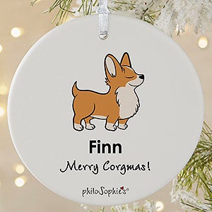 Corgi philoSophie's Personalized Ornament - 1 Sided Matte