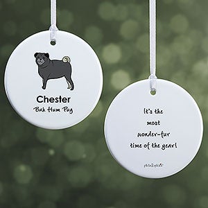 Pug philoSophie's Personalized Ornament - 2 Sided Glossy