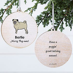 Pug philoSophie's Personalized Ornament - 2 Sided Wood