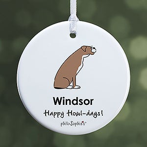 Boxer philoSophie's Personalized Ornament - 1 Sided Glossy
