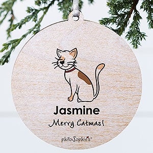 Cat philoSophie's Personalized Ornament - 1 Sided Wood