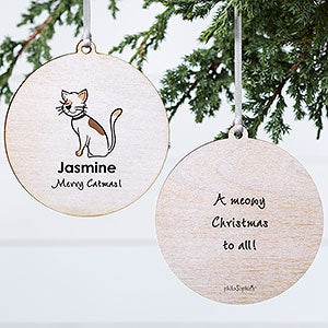 Cat philoSophie's Personalized Ornament - 2 Sided Wood