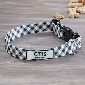 Pet Plaid Personalized Dog Collar - Large-X-Large