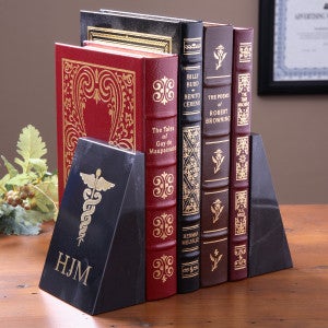 Caduceus Medical Marble Bookends