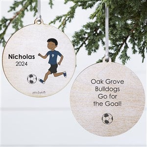 philoSophie's Soccer Player Personalized Ornament - 2 Sided Wood