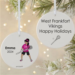 philoSophie's Lacrosse Player Personalized Ornament - 2 Sided Matte