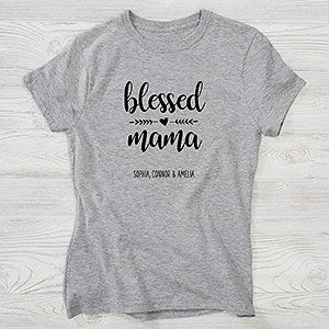Blessed Mama Personalized Ladies Hanes Fitted Tee